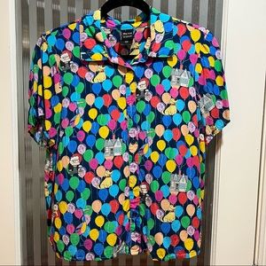 Disney Pixar HER UNIVERSE CELEBRATION UP BALLOONS WOVEN BUTTON-UP Shirt Blouse